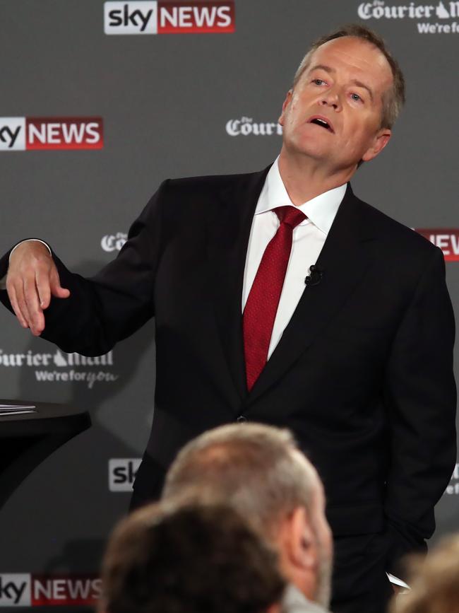 Opposition Leader Bill Shorten was again pressed to reveal the cost of his policies. Picture: Gary Ramage/News Corp Australia