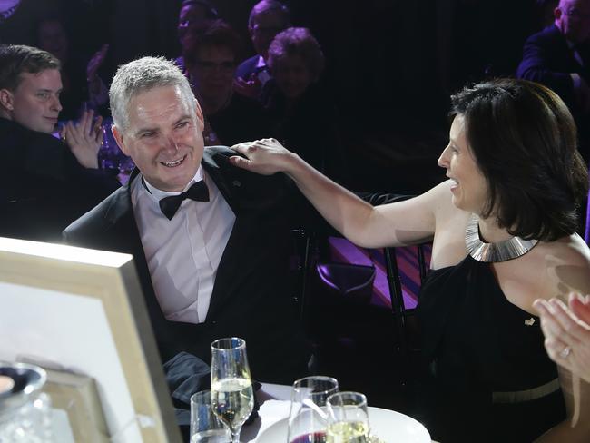 Anthony and Michelle Kittel of REDARC celebrate winning the Telstra Australian Business of the Year in 2014. Pic Hamish Blair