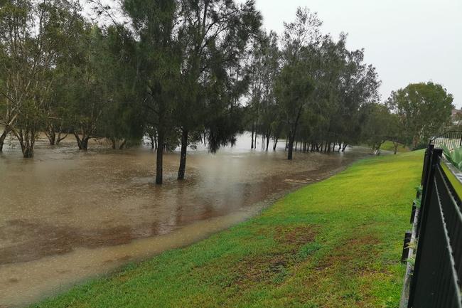 Flooding at Tallebudgera near Coplicks Golf Course. Picture Cam Beattie