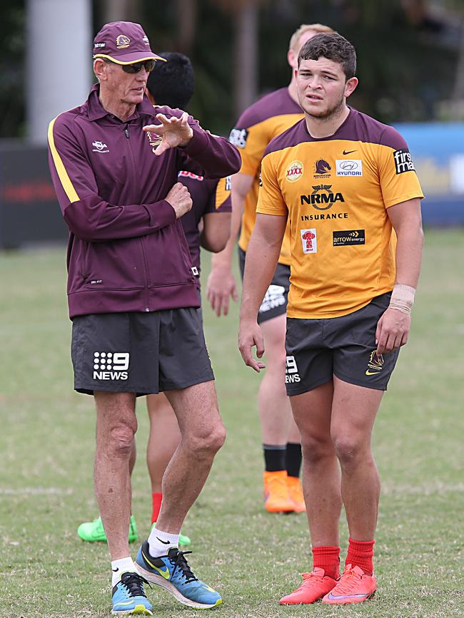 Wayne Bennett with Taylor in 2015. Picture: Annette Dew