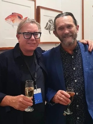 Klingender (left) with friend Roger Swainston. Picture: Instagram