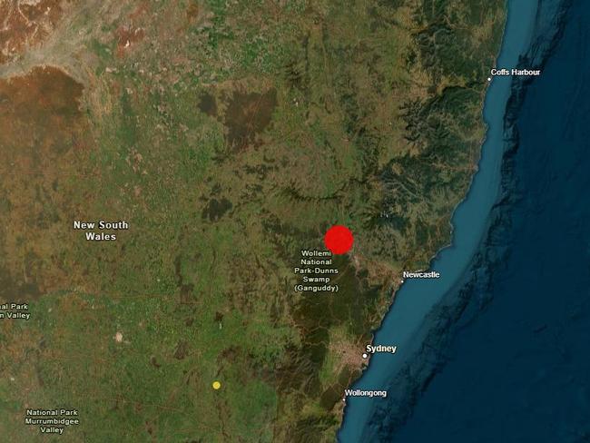 The 4.7 magnitude earthquake struck near Muswellbrook. Picture: Geoscience Australia