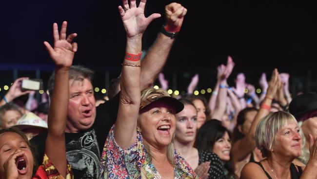 Yothu Yindi and the Treaty Project perform at the Jambalaya Stage on the third day of the Byron Bay Bluesfest. Festival organisers have announced their new dates for the rescheduled 2021 event.