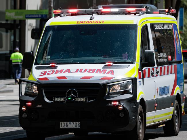 MELBOURNE, AUSTRALIA - NewsWire 16th October 2024. Pictured:  Emergency Services stock. Ambulance on William street in the city centre. Picture: NewsWire/Nadir Kinani