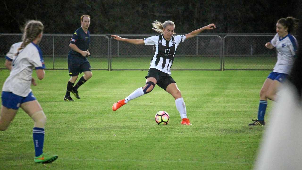 CUP WIN: Willowburn's Ebonney Brooke sends the ball downfield during his side's 8-2 Tom McVeigh Cup final win over Rockville. Picture: Clayton Menyweather/FQSW