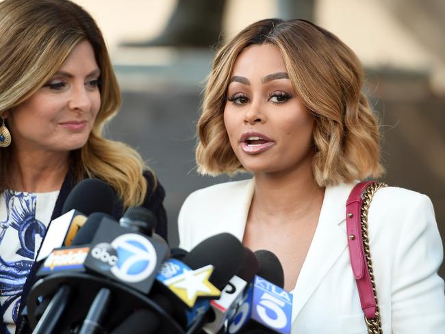 Blac Chyna outside court in Los Angeles last year. Picture: Getty Images