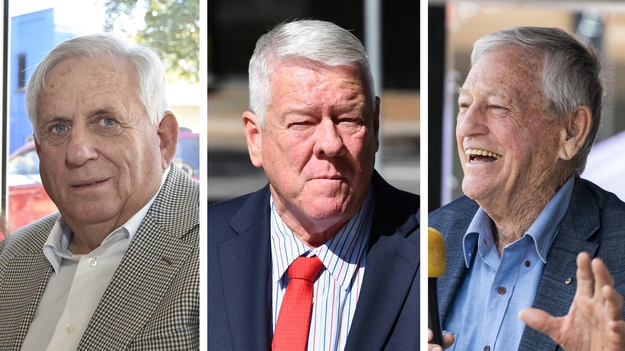 Toowoomba businessmen (from left) Harvey Black, John Wagner, Clive Berghofer.