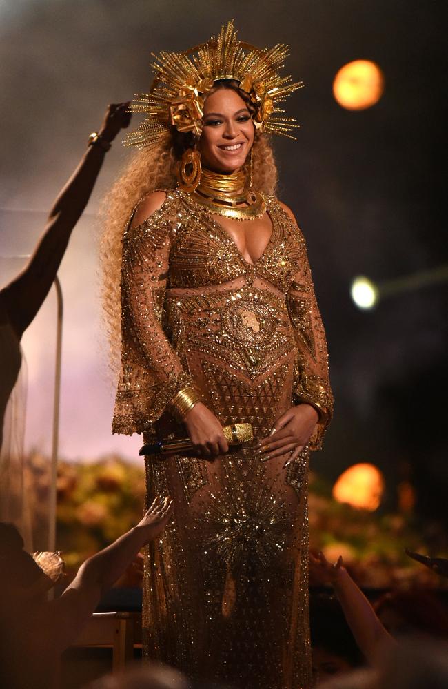 Beyonce performs onstage during The 59th GRAMMY Awards at STAPLES Center on February 12, 2017 in Los Angeles, California. Picture: AFP