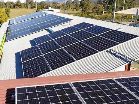 New solar panels at Kilcoy pool. Picture: Brad Weir