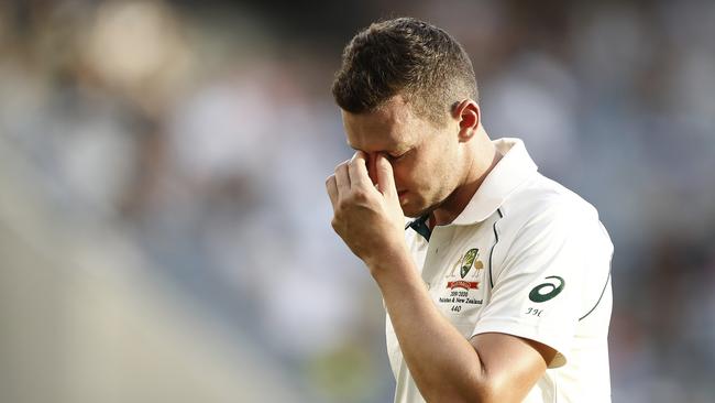 Josh Hazlewood’s injury has highlighted the one glaring weakness in Australia’s Test XI. Picture: AAP