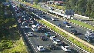 Traffic is building on the Bruce Highway at Burpengary heading towards the Sunshine Coast. Picture: Queensland Traffic