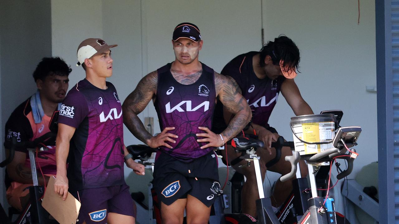 Brisbane Broncos first day of training for 2024. Picture: Nigel Hallett