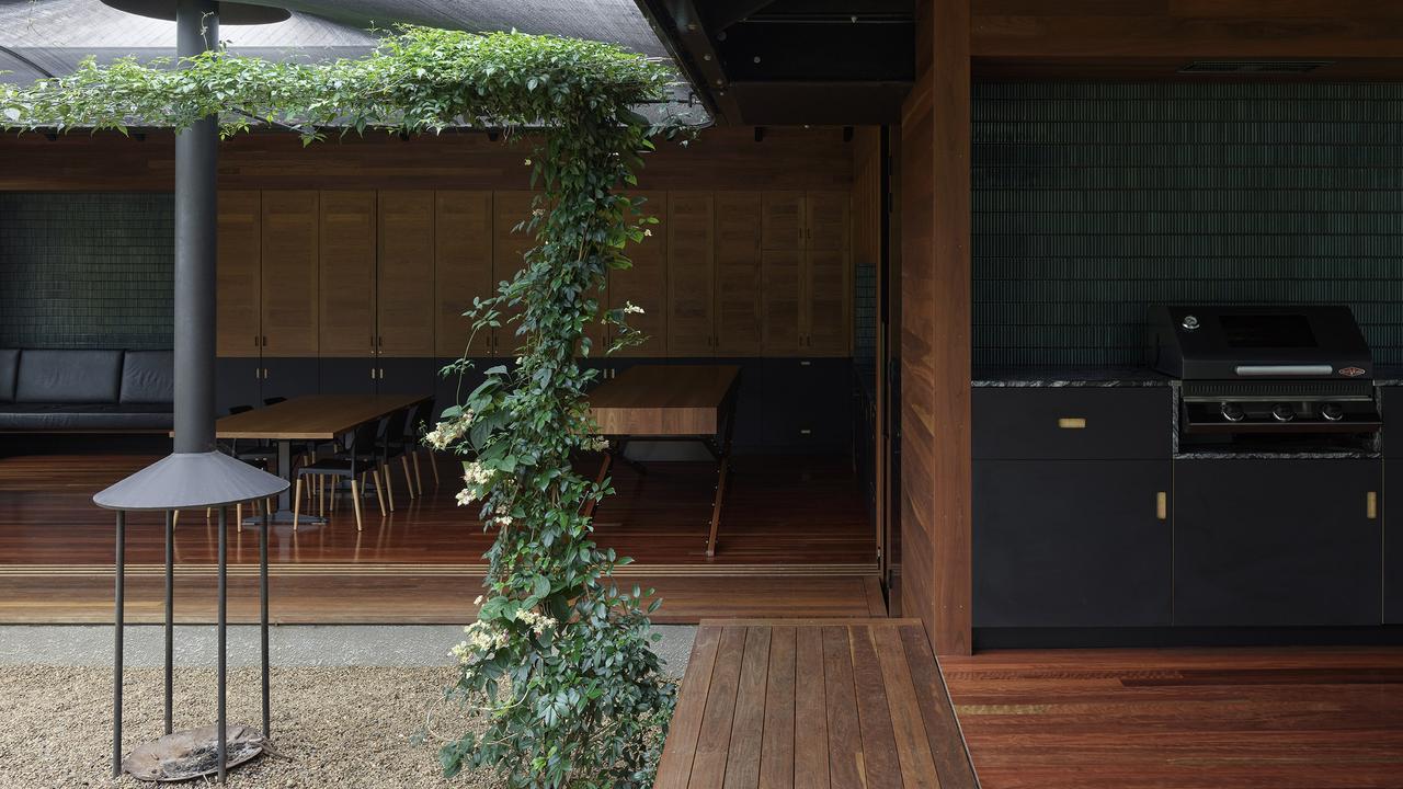 The covered courtyard, which is protected from insects. Photo: Toby Scott