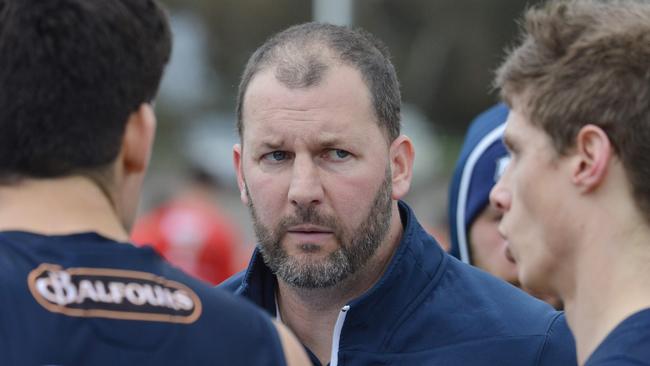 SANFL: South Adelaide v North Adelaide at Noarlunga Oval, Sunday, August 18, 2019. South coach Jarrad Wright. (Pic: AAP/Brenton Edwards)