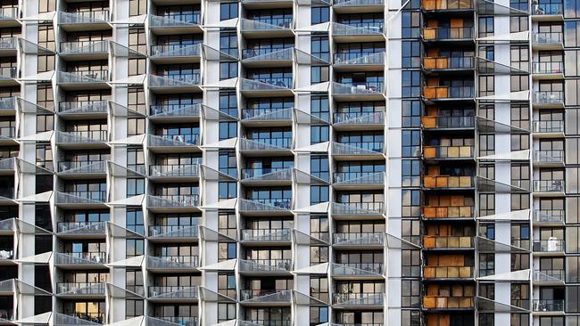 The fire-damaged Lacrosse Tower in Docklands.