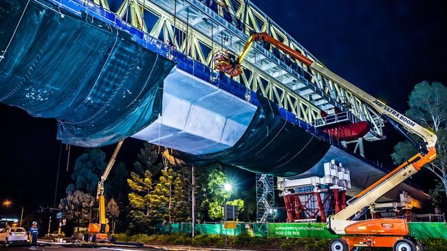 A section of the Sydney Metro Northwest Skytrain. Picture: Paul Blunden