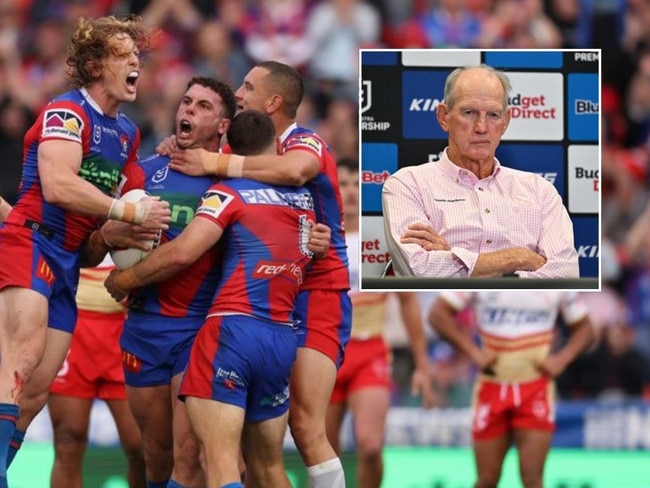 Newcastle grabbed the final spot ahead of Wayne Bennett's Dolphins. Photos: Getty Images/News Corp