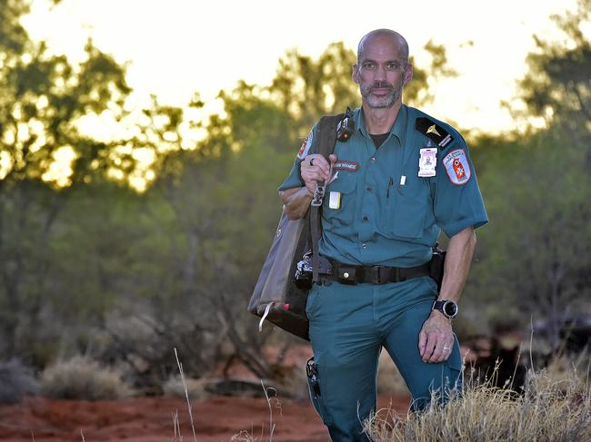 Intensive Care Paramedic Paul Reeves says the environment of Central Australia can make it difficult for people to manage medical conditions. Picture: Chloe Erlich