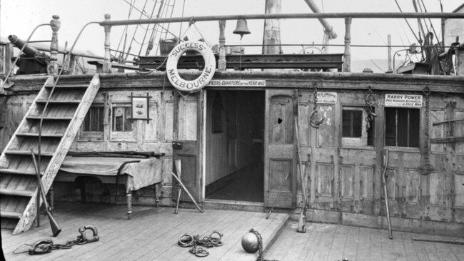 An early 20th Century image of a prison hulk near Williamstown. Picture: State Library of Victoria