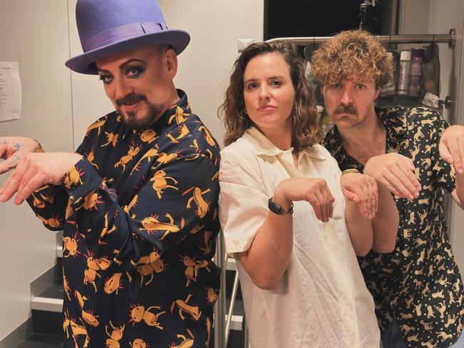 Raygun hanging out with the rich and famous, including Boy George. Picture: Instagram