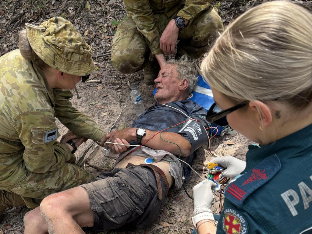 The incredible moment missing man Paul Kearns, 77, is found alive after four days during extreme weather on the Fraser Coast.