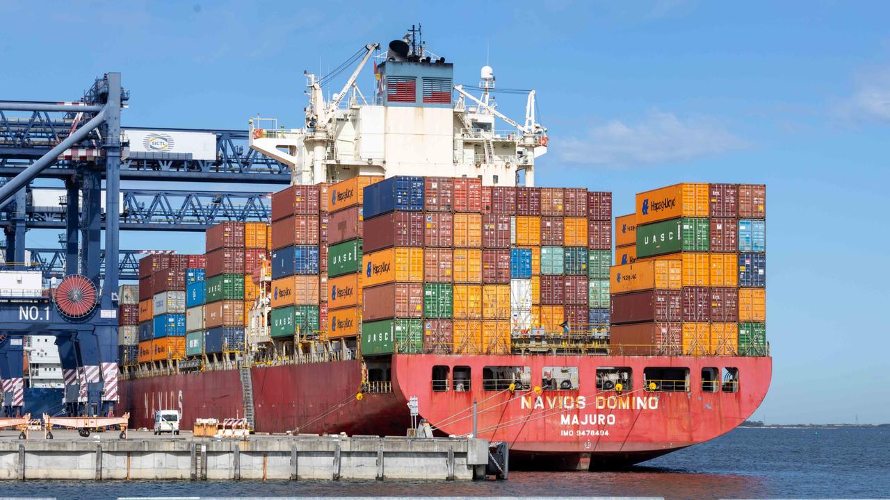 Shipping containers leave Australia. Picture: NCA NewsWire/ Seb Haggett