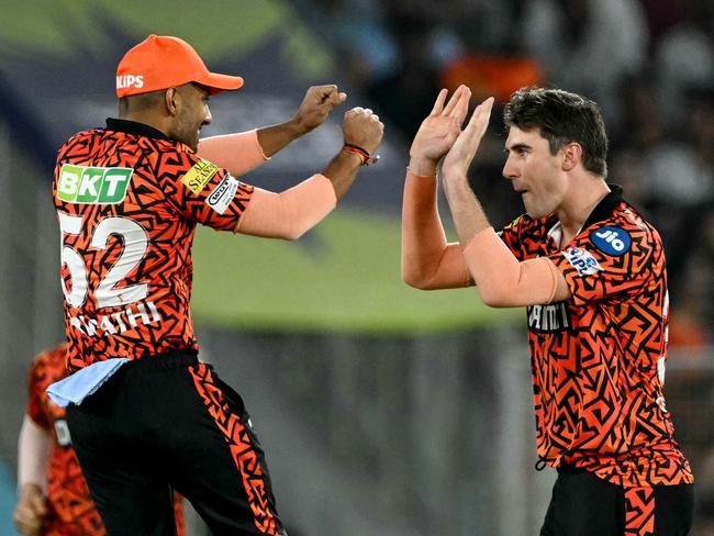 Pat Cummins’ Sunrisers Hyderabad still have one more chance to reach the decider. Picture: Punit Paranjpe/AFP