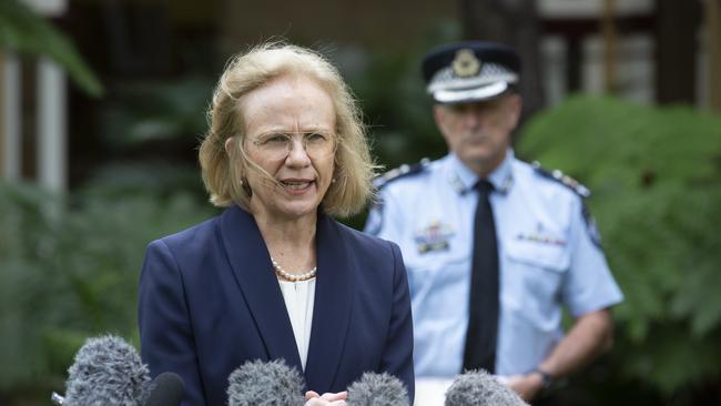 Queensland's Chief Health office Dr Jeannette Young address the media in relation to the current COVID-19 situation. Picture: NCA NewsWire / Sarah Marshall