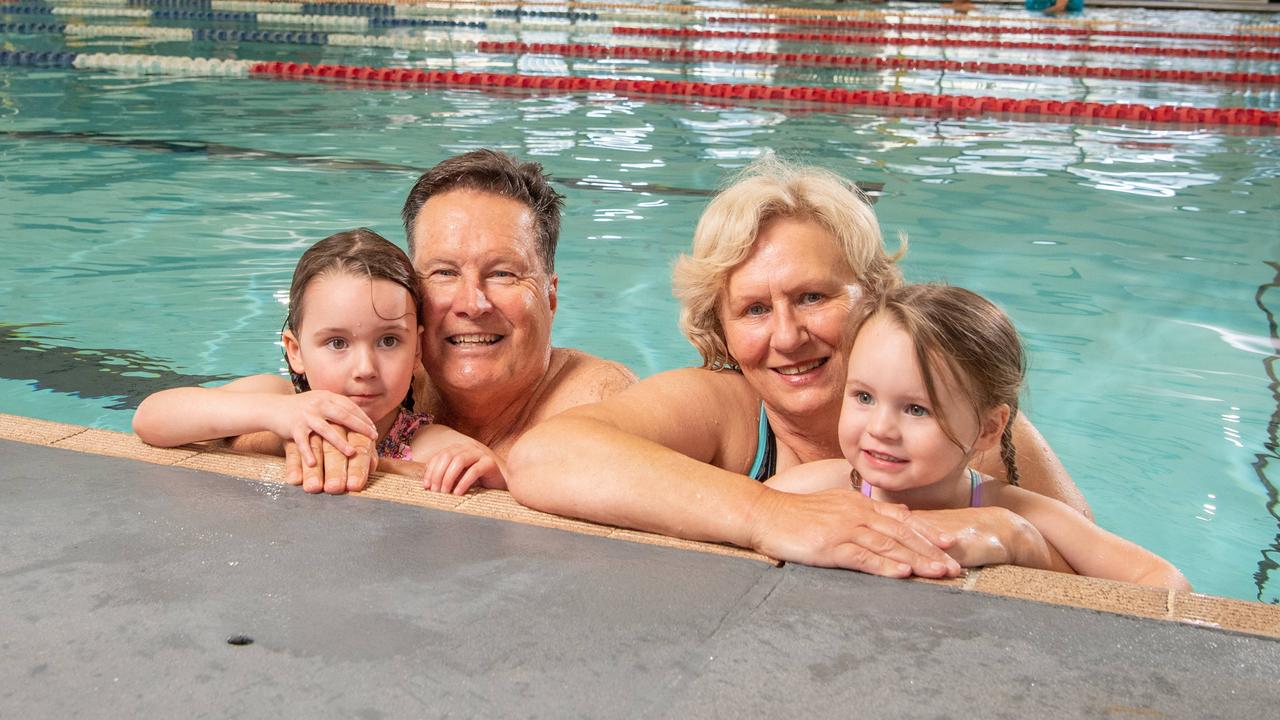 Brian and Julie Makin with granddaughters Maggie, 5, and Sophie, 2. Picture: Brad Fleet