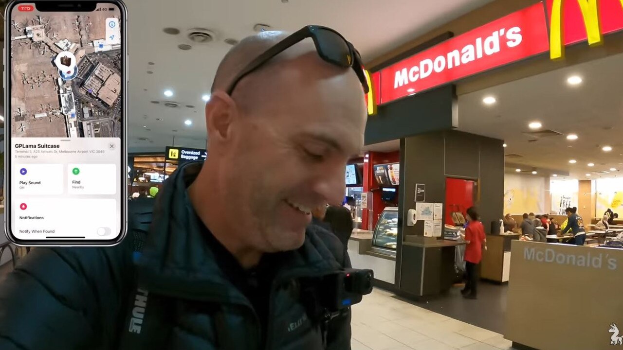 Once there, he found his way to the Swissport office. Picture: YouTube/Shane Miller – GPLama