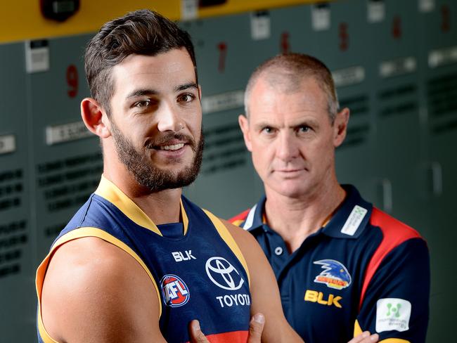 06/03//2015  SA weekend of Crows captain  Taylor Walker and Senior coach Phil Walsh. Pic Roy VanDerVegt