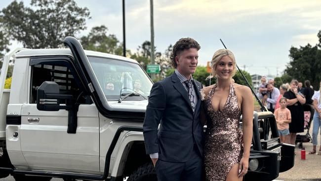 The students of Aldridge State High School arriving at their formal.