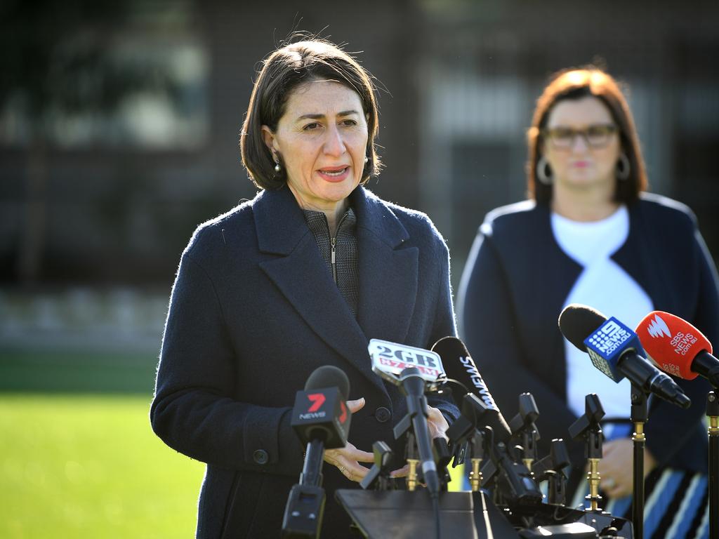 NSW Premier Gladys Berejiklian has urged people not to travel to Melbourne. Picture: AAP Image/Joel Carrett.
