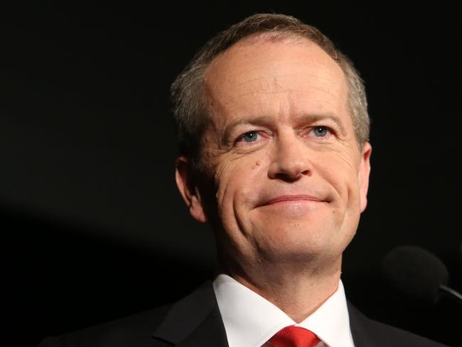 Opposition Leader Bill Shorten speaking at the Labor Election Event at Moonee Valley Racecourse in Melbourne. Picture Kym Smith