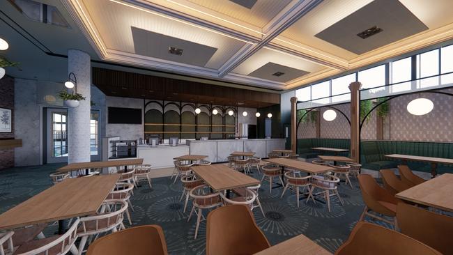 An artist's impression of the restaurant at the New Forest Hotel, still under construction at Frenchs Forest. Picture: Supplied