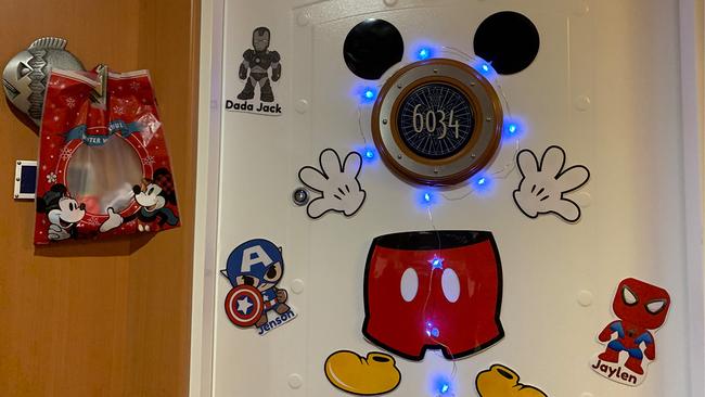 A door decorated on the Disney Wonder in Australia. Picture: Angela Saurine