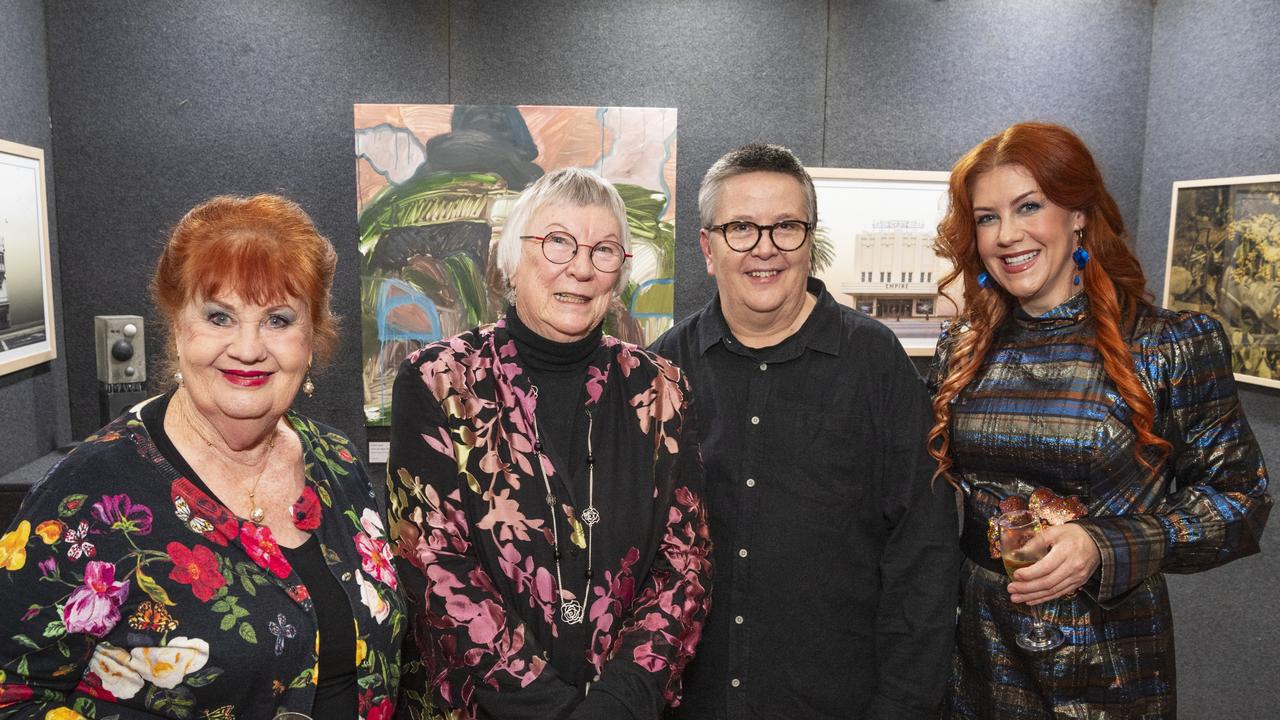 At Fairholme Open Art Prize FACETS exhibition opening are (from left) Di Elsden, Sandy Pottinger, Sue Lostroh and Stephanie Baldwin, Friday, May 10, 2024. Picture: Kevin Farmer