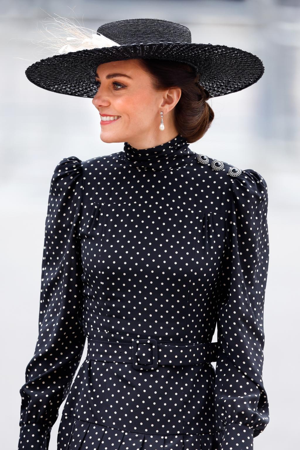 Princess Kate Looks Radiant in White Polka Dot Dress While
