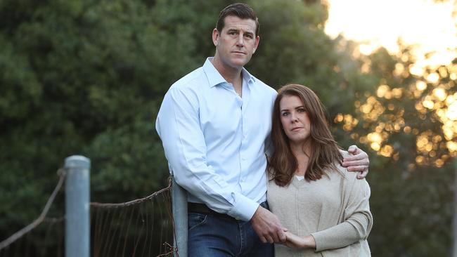 Ben Roberts-Smith with his wife Emma. Picture: Lyndon Mechielsen.