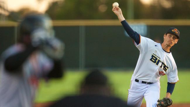 Markus Solbach collected a club record 74 strikeouts this past season with Adelaide Bite. Picture: Ryan Schembri/SMP Images