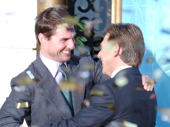 Scientology’s most famous member, Tom Cruise, with close friend, David Miscavige. Picture: Supplied