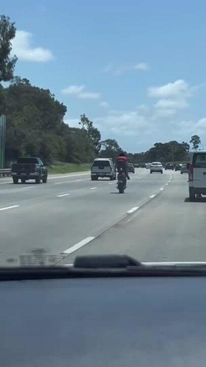 Video posted by MAFS star Melissa Rawson of bike rider on M1