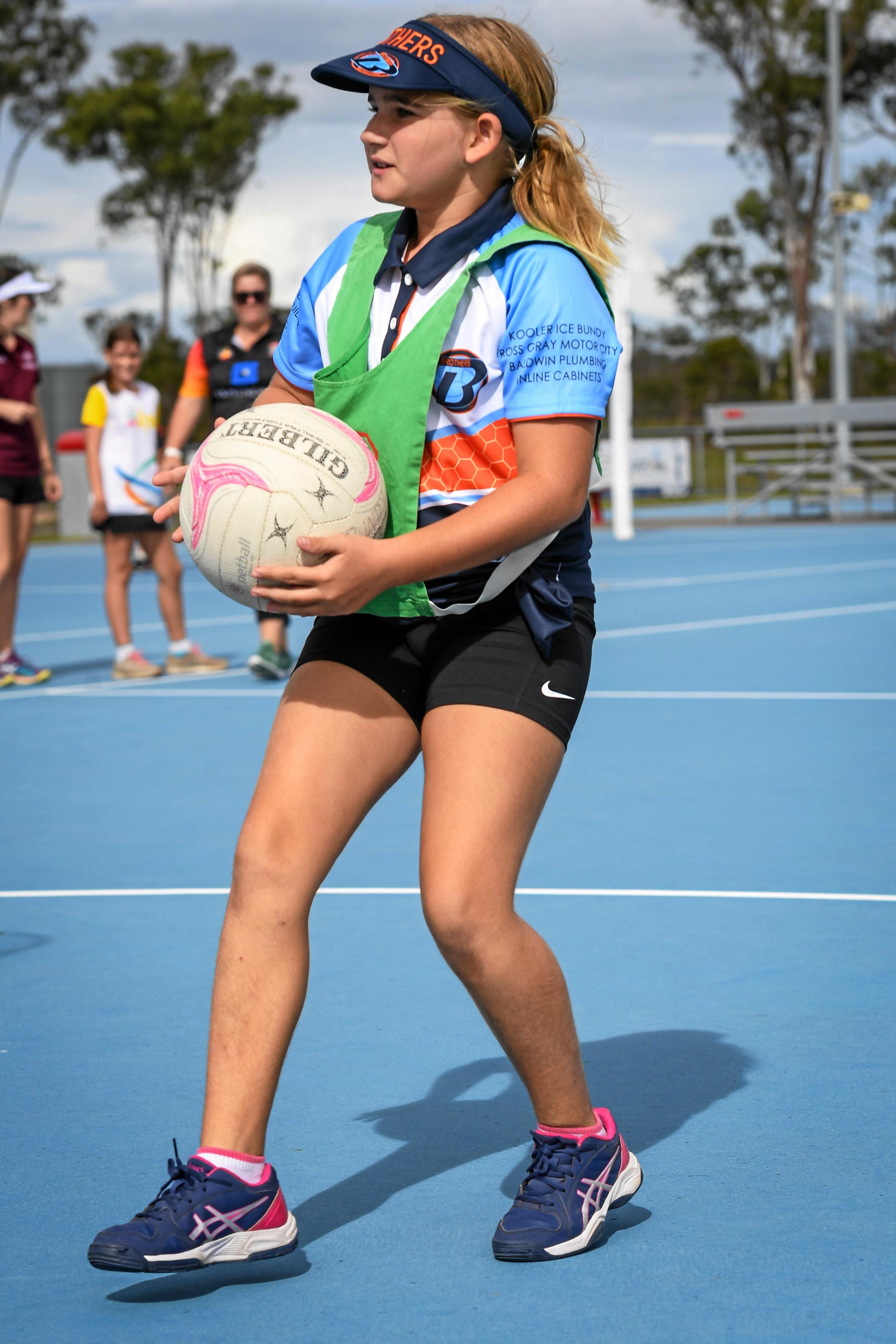 Chloe Stables at the netball clinic. Picture: Brian Cassidy