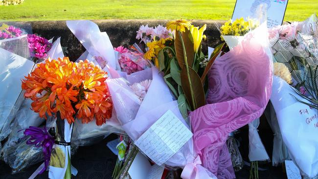 The Tribute to the Queen at Government House in Sydney where hundreds of bouquets of flowers and personal notes have been placed. Picture: Gaye Gerard