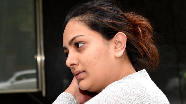 Sofina Nikat, 24, on her way to court. Picture: Nicole Garmston