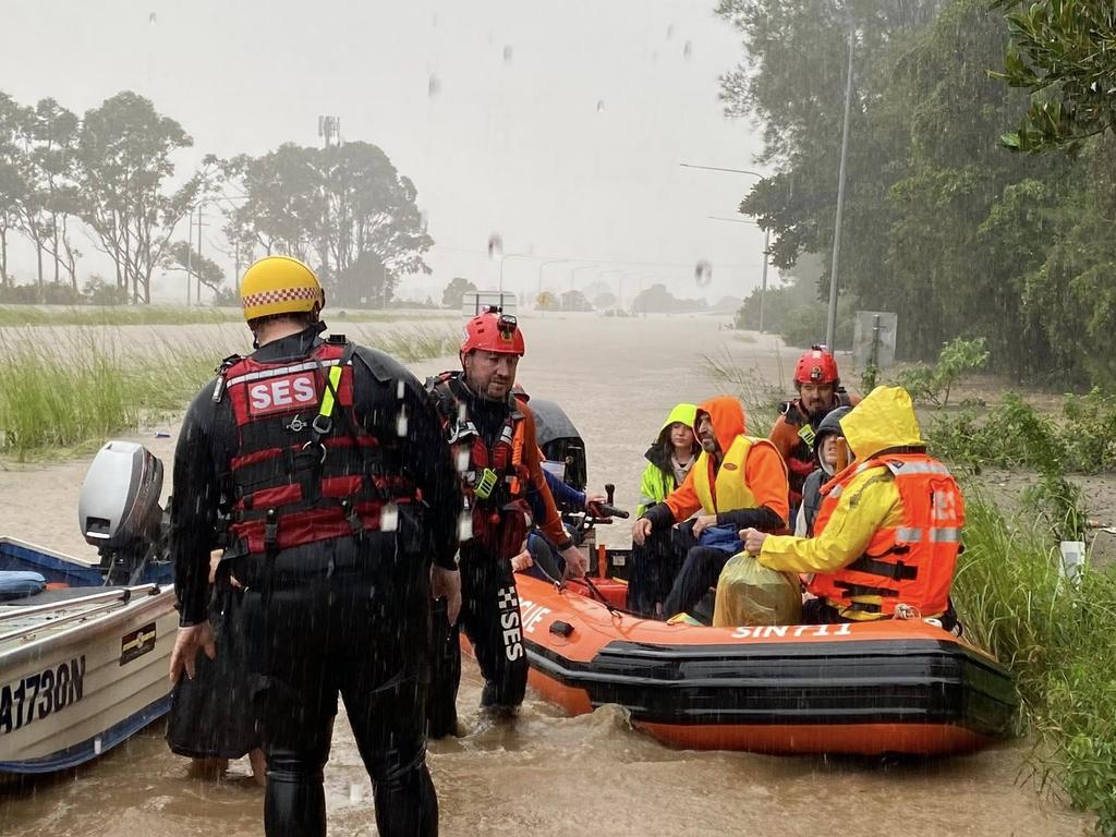 Hundreds were rescued from rapidly rising floodwaters across the Hunter and Mid North Coast of NSW. Picture: SES via NewsWire