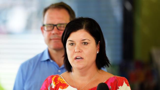 Minister for Health Natasha Fyles speaks during a presser. PICTURE: KERI MEGELUS