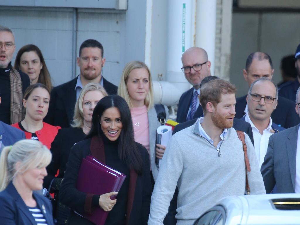 Meghan and Harry arrive in Sydney. Picture: John Grainger