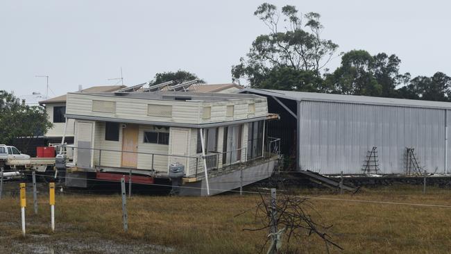 Mr Schache’s boathouse was obliterated in the floods but it was saved from being swept into the river. Picture: Nicholas Rupolo.