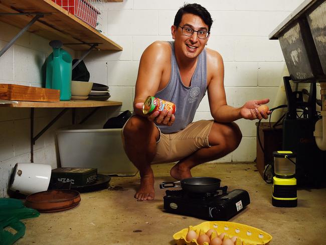 Matt Tan gets creative cooking from his cyclone kit. Picture: Keri Megelus